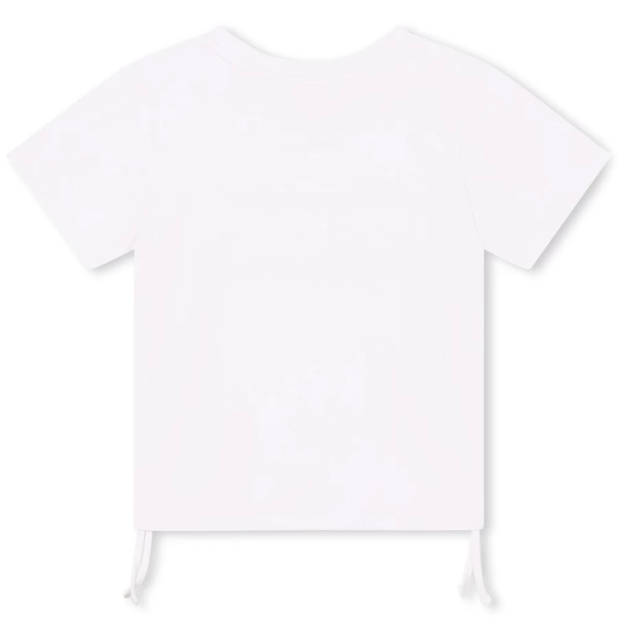 MICHAEL KORS Girls Offwhite Drawstring Detail T-Shirt