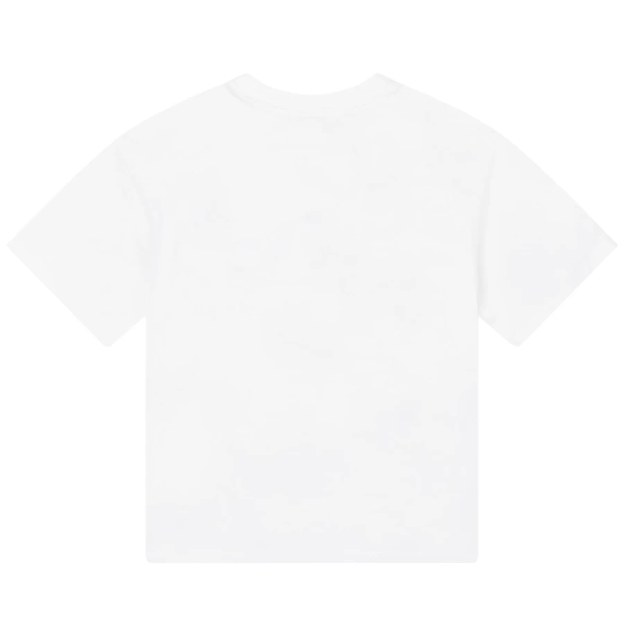 KENZO KIDS Girls' White Short Sleeve T-Shirt | Classic Cotton Tee for Girls