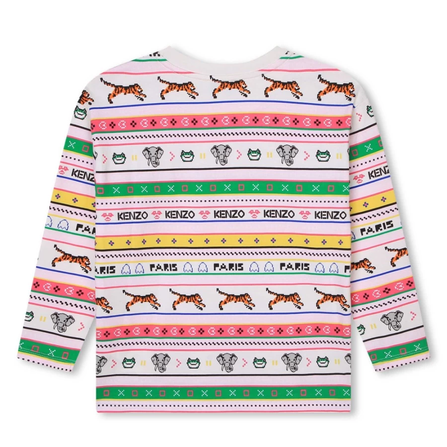 KENZO KIDS Girls Ivory Long-Sleeved T-Shirt for Kids