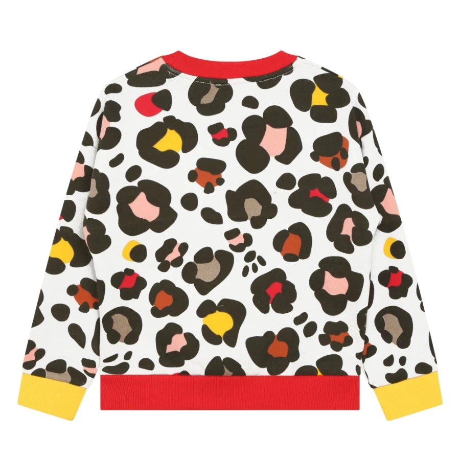 KENZO KIDS Girls' Stone Color Printed Sweatshirt for Stylish Comfort