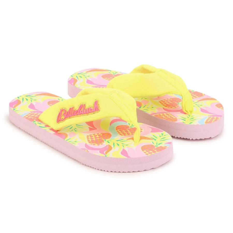 BILLIEBLUSH Girls' Multicoloured Printed Flip-Flops | Stylish & Comfortable