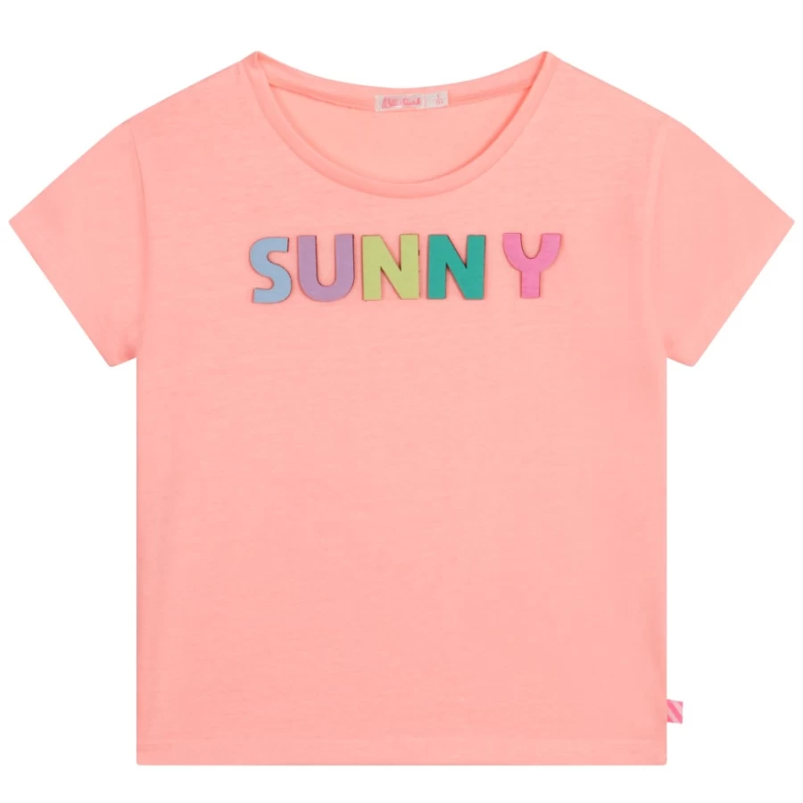 BILLIEBLUSH Girls' Apricot Short-Sleeved T-Shirt for Kids
