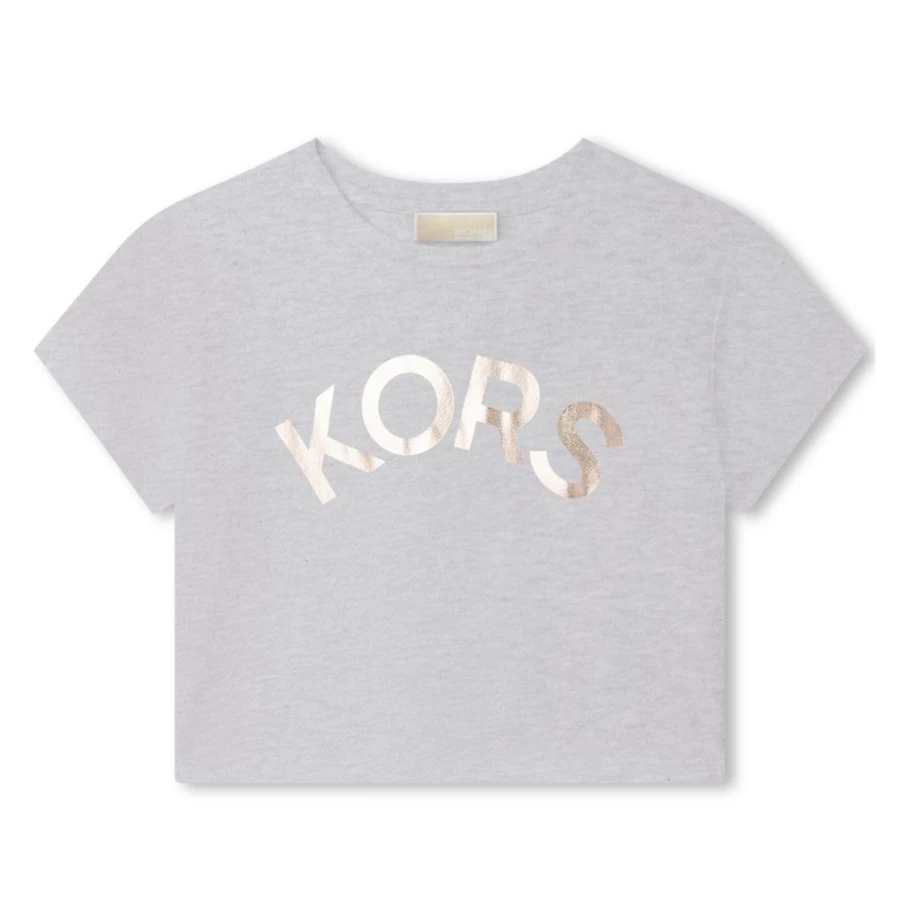 MICHAEL KORS Girls Chine Grey Cotton Short-Sleeve T-Shirt