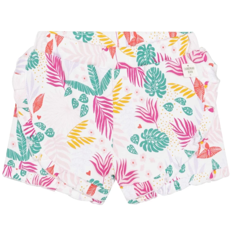 CARREMENT BEAU Girls' White Printed Cotton Shorts