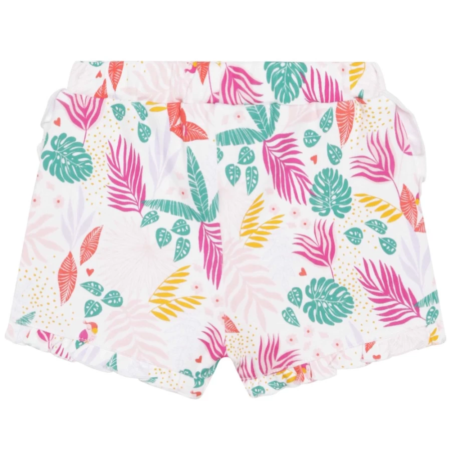 CARREMENT BEAU Girls' White Printed Cotton Shorts