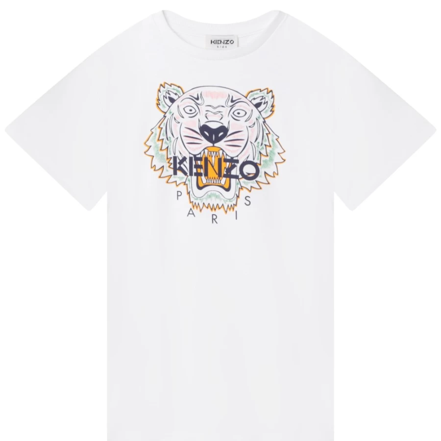 KENZO KIDS Girls White Dress – Elegant & Stylish