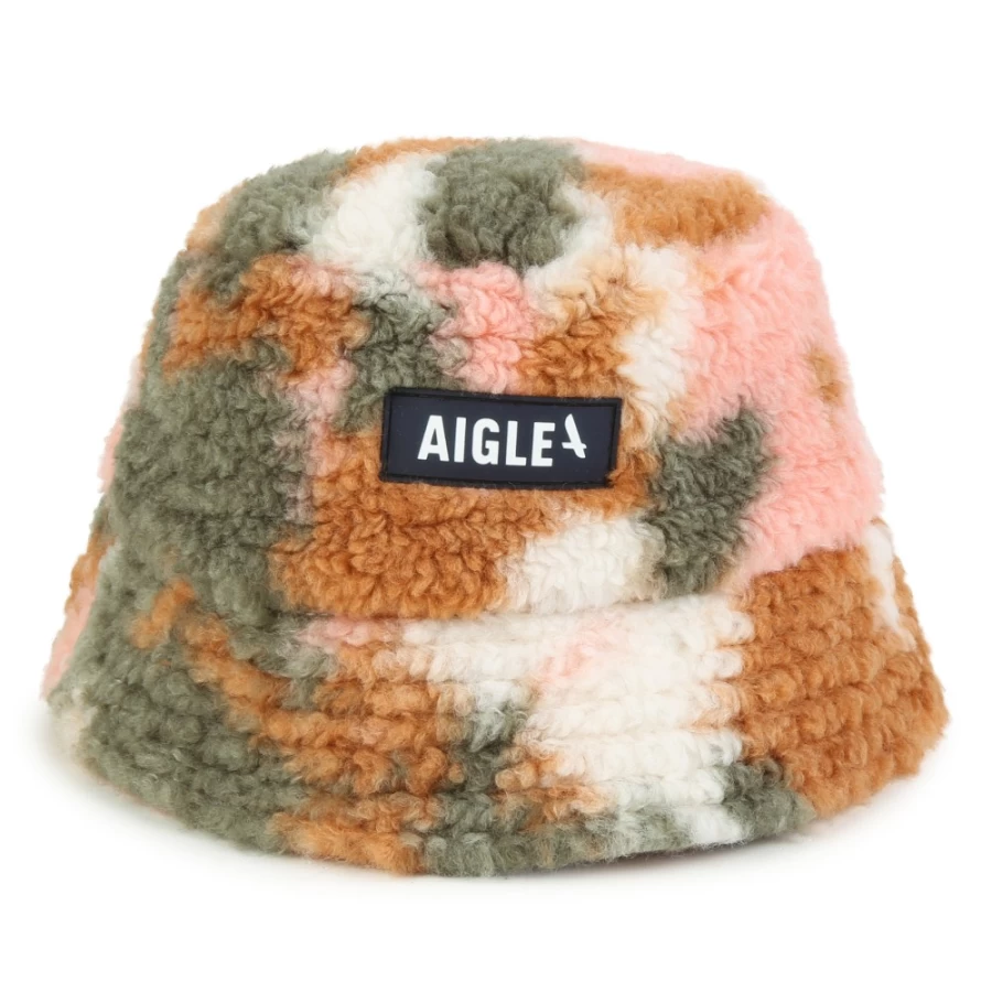 AIGLE Girls' Ivory Fleece Bucket Hat - Novelty Winter Beanie for Kids