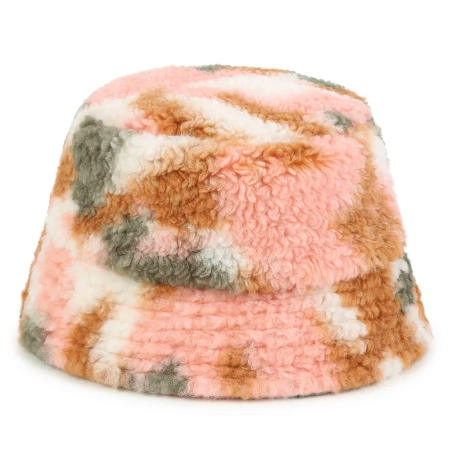 AIGLE Girls' Ivory Fleece Bucket Hat - Novelty Winter Beanie for Kids