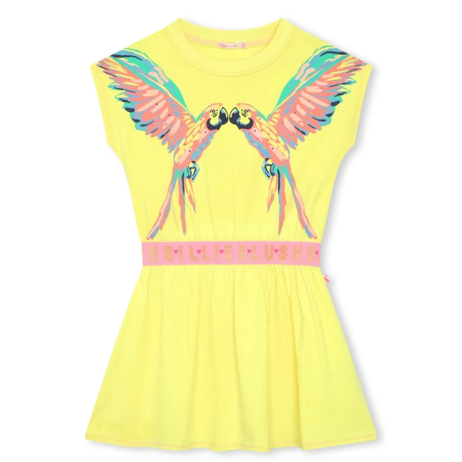 BILLIEBLUSH Girls' Lemon Short-Sleeved Cotton Dress