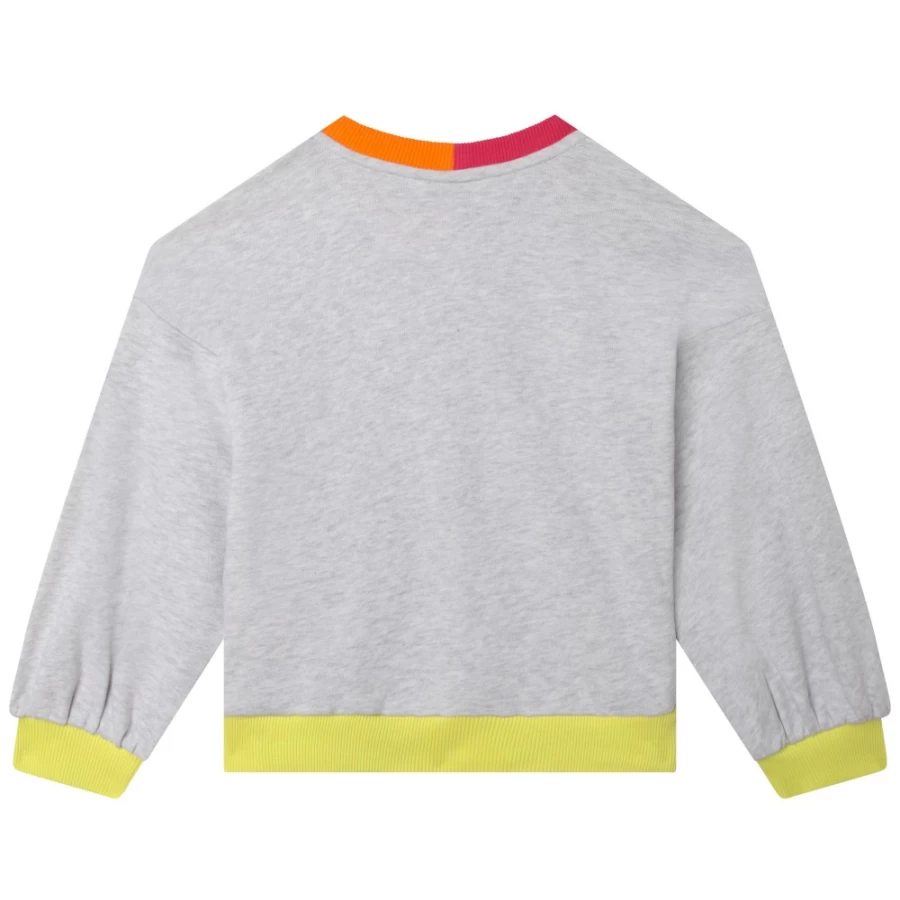 KENZO KIDS Girls' Light Gray China Printed Cotton Sweatshirt