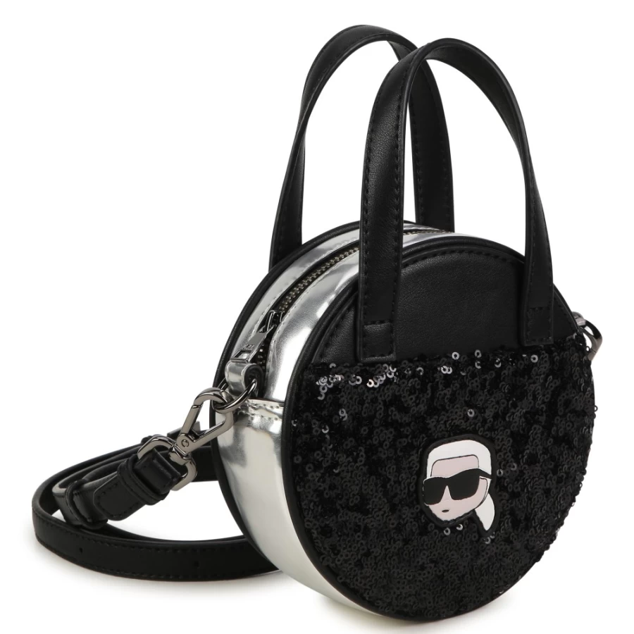 KARL LAGERFELD KIDS Black Round Handbag for Girls