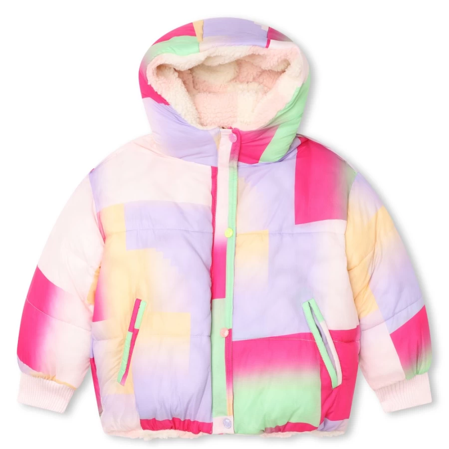 BILLIEBLUSH Reversible Pink Pale Hooded Coat for Girls - Lightweight Jacket for Kids
