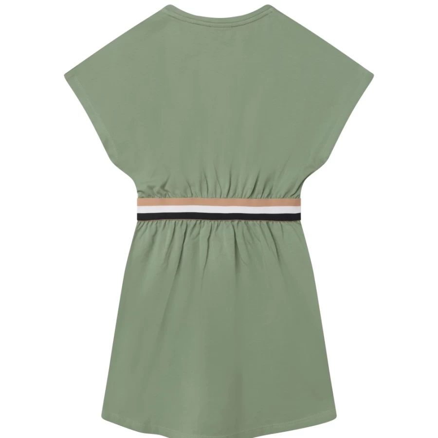BOSS Girls' Olive Short-Sleeved Summer Dress