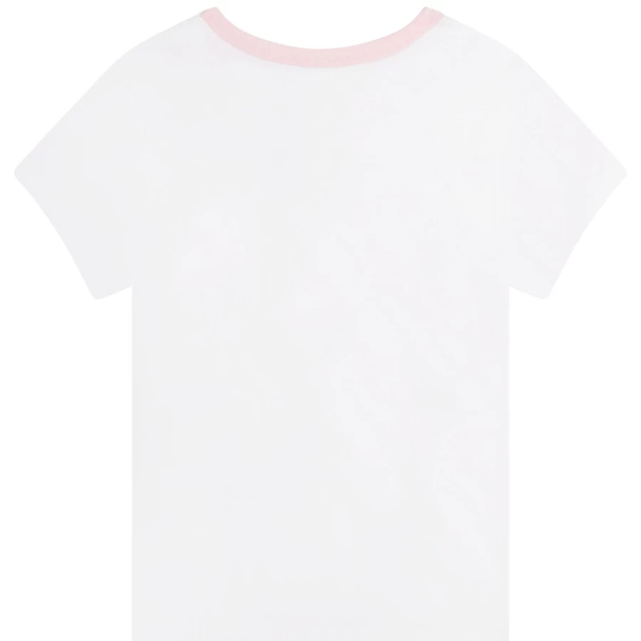 LANVIN Girls' White Cotton Short-Sleeved T-Shirt