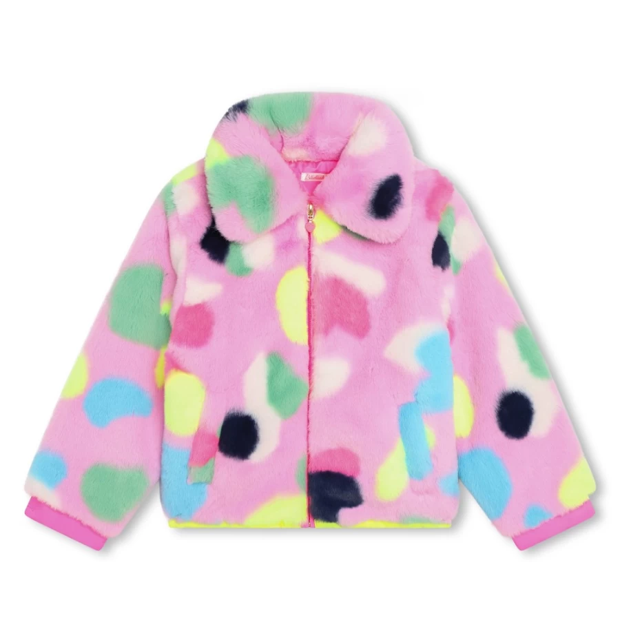 BILLIEBLUSH Pink Fleece Coat for Girls - Soft & Warm Winter Jacket