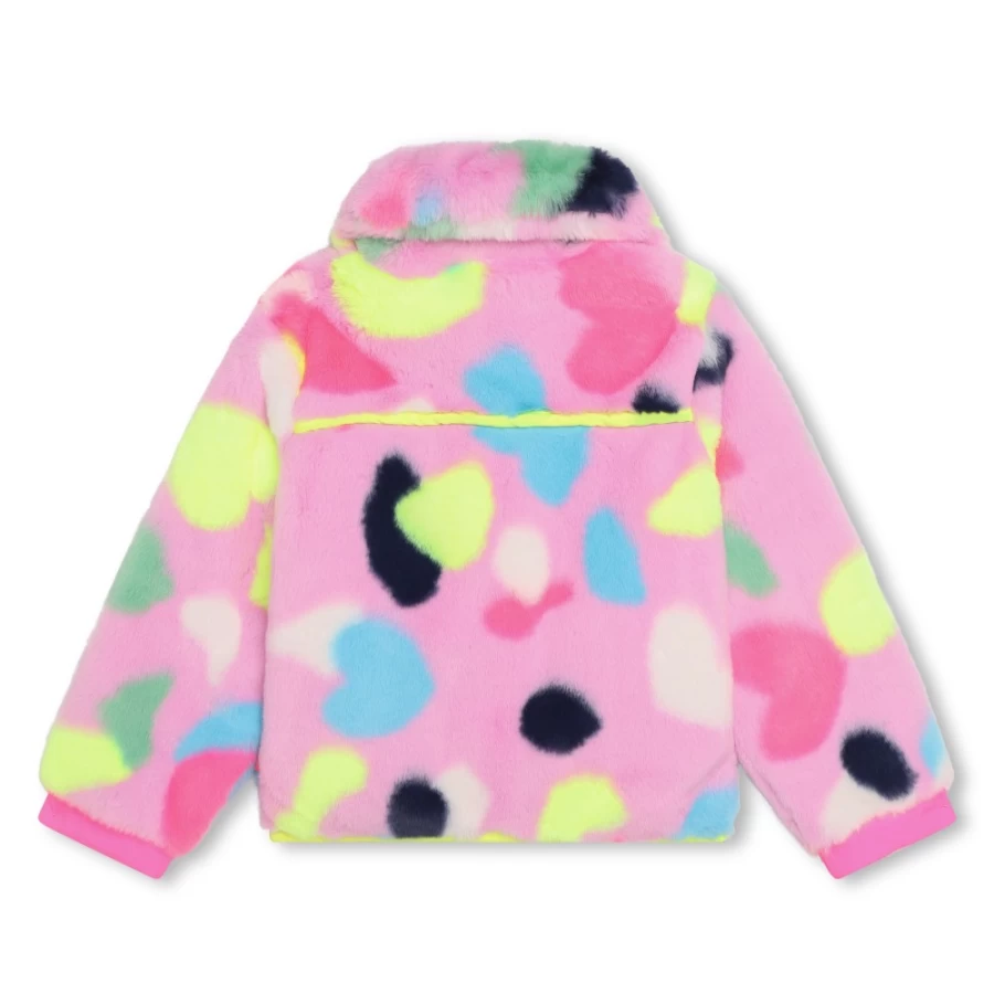 BILLIEBLUSH Pink Fleece Coat for Girls - Soft & Warm Winter Jacket