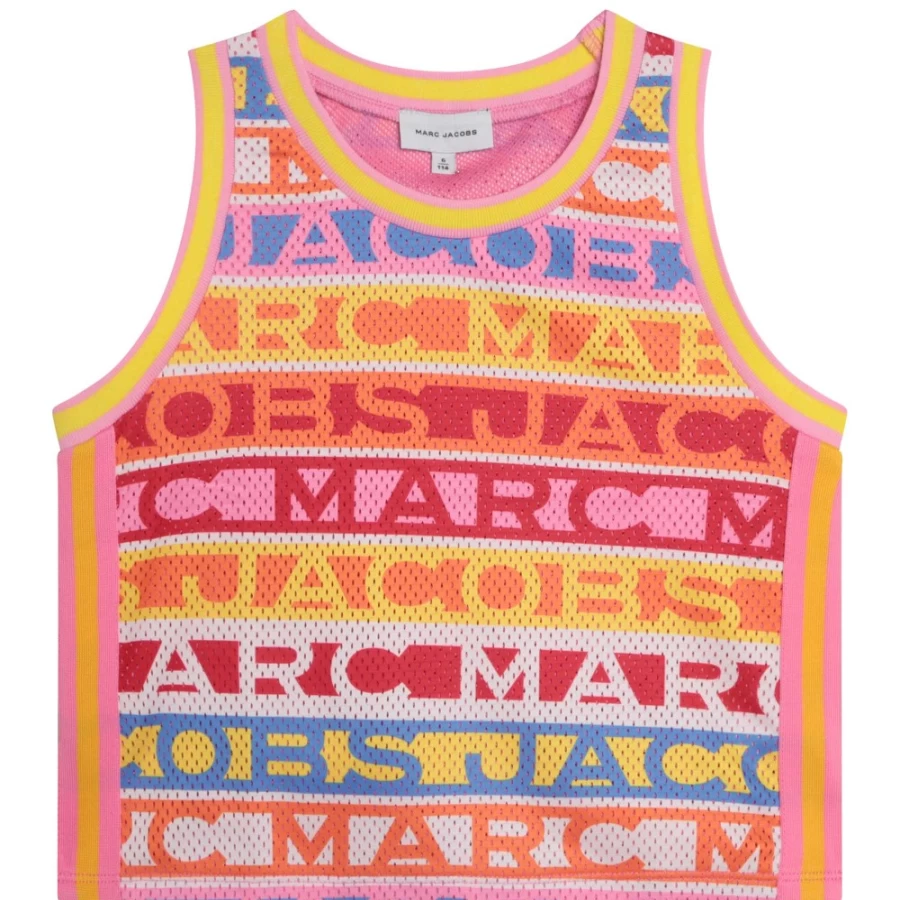MARC JACOBS Girls Multicoloured Openwork Vest Top for Stylish Layering
