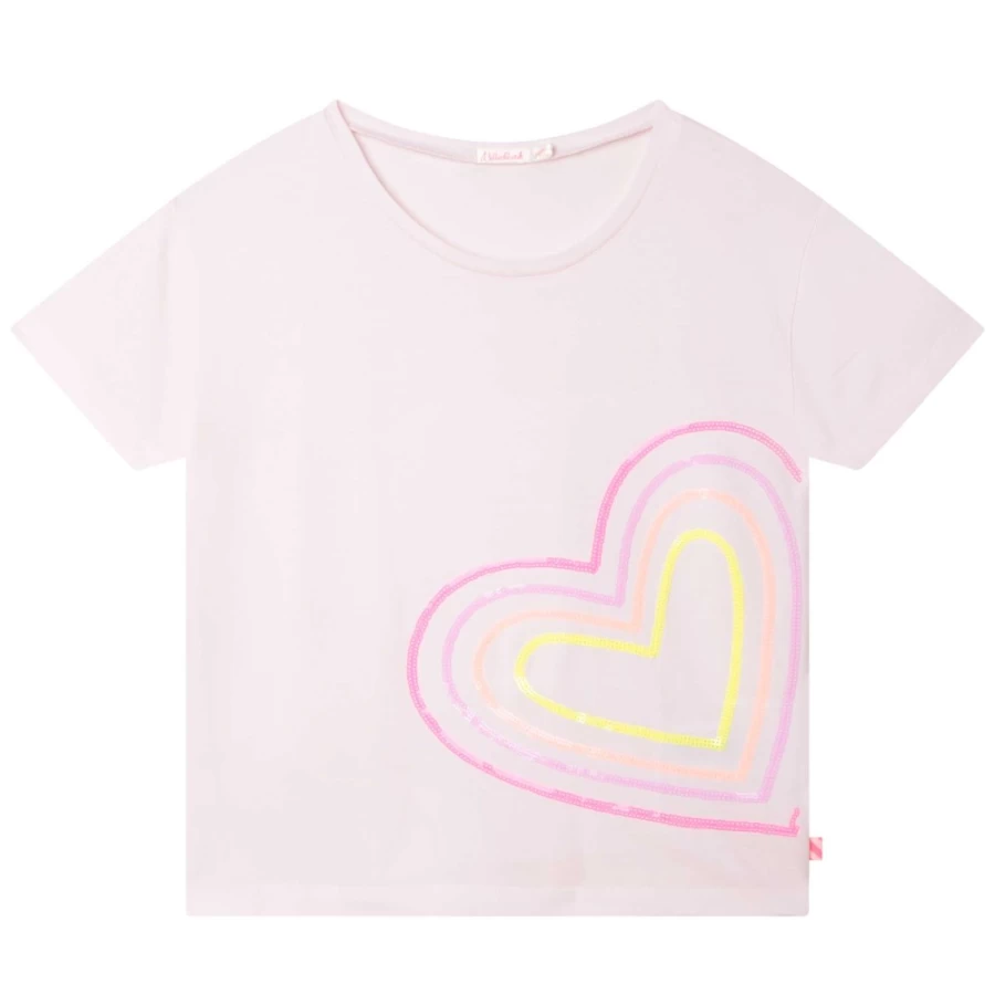 BILLIEBLUSH Girls Pink Pale Short-Sleeved T-Shirt for Kids