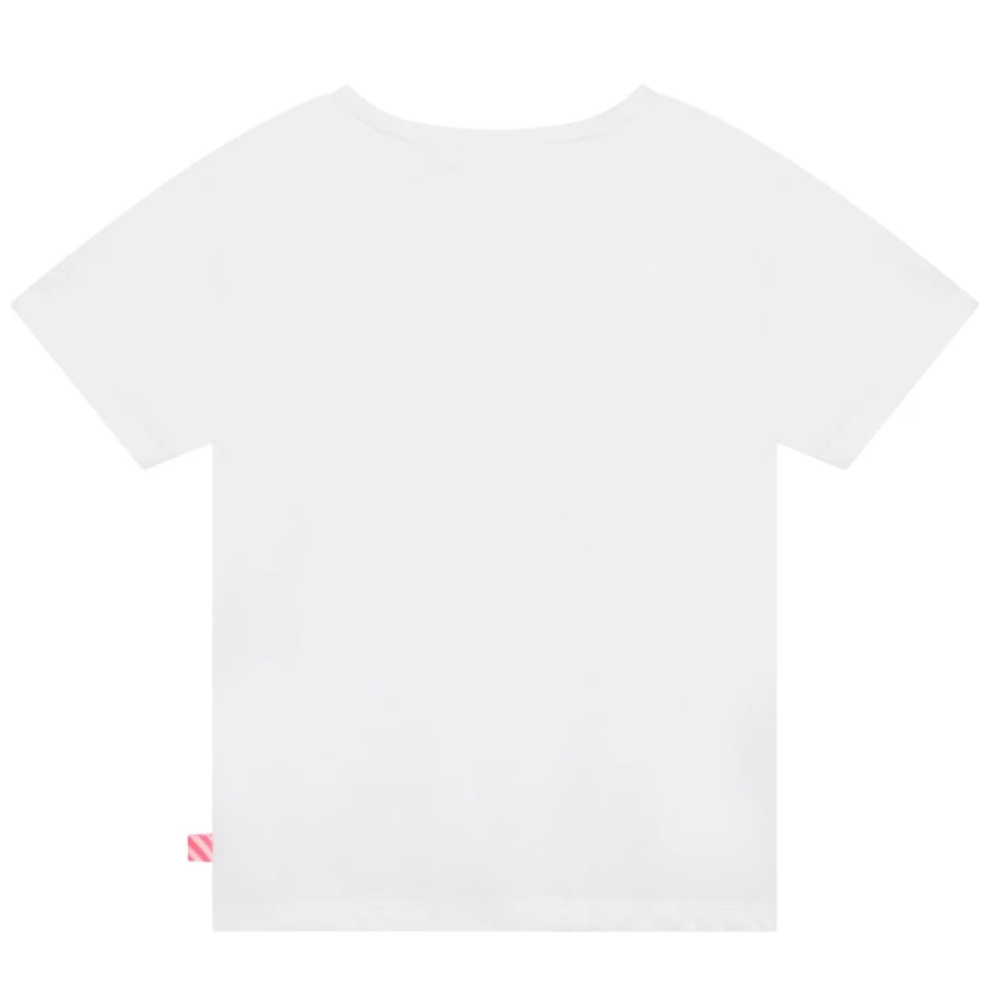 BILLIEBLUSH Girls' White Short-Sleeved Cotton T-Shirt for Casual Wear