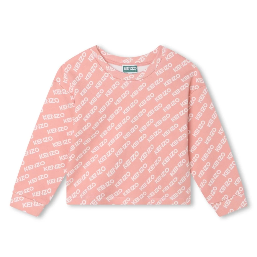 KENZO KIDS Girls' Nude Fleece Sweatshirt - Soft & Cozy Pullover for Kids