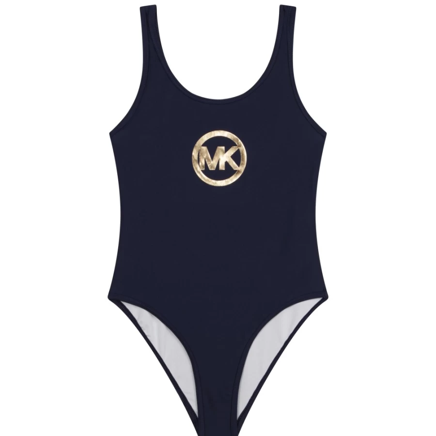 MICHAEL KORS Navy One-Piece Swimsuit for Girls - Logo Design Bathing Suit
