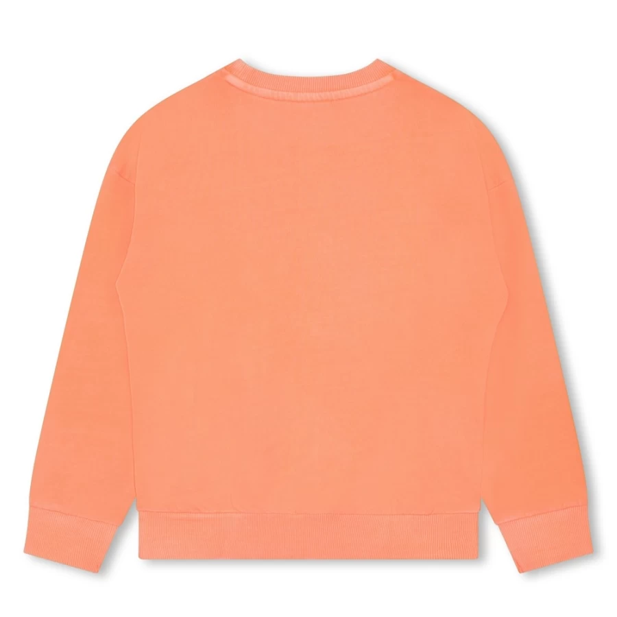 MICHAEL KORS Girls Peach Cotton Fleece Sweatshirt - Soft Comfortable Pullover