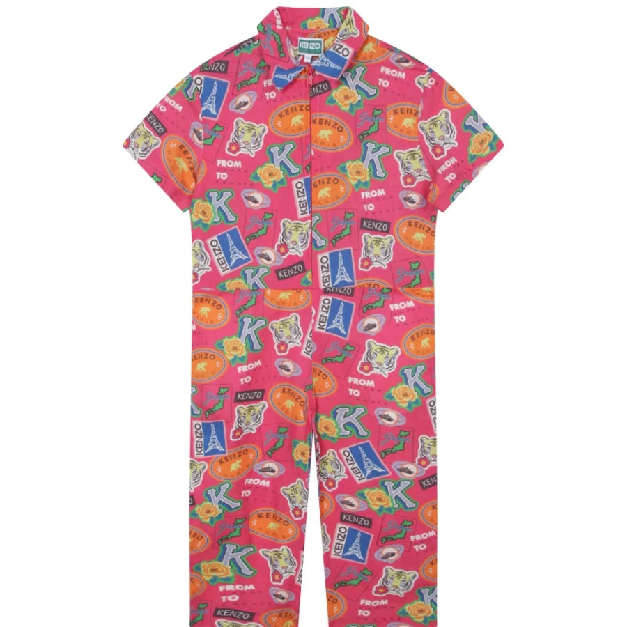 KENZO KIDS Girls Fuschia All-In-One Outfit | Stylish & Comfortable One-Piece
