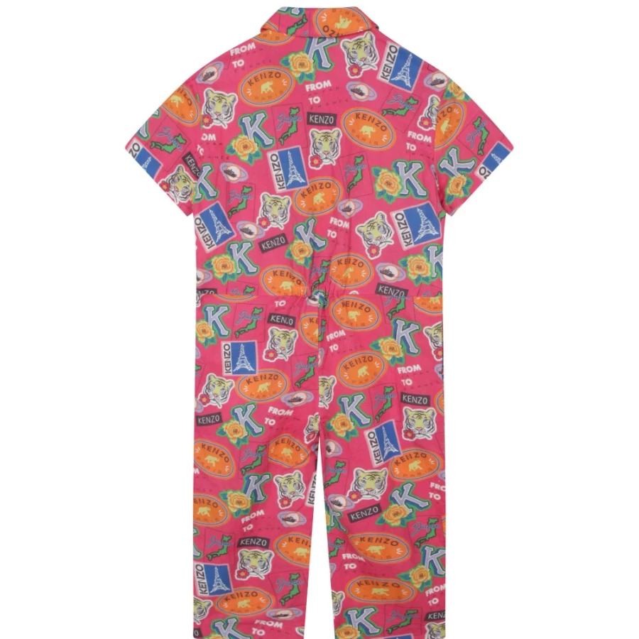 KENZO KIDS Girls Fuschia All-In-One Outfit | Stylish & Comfortable One-Piece
