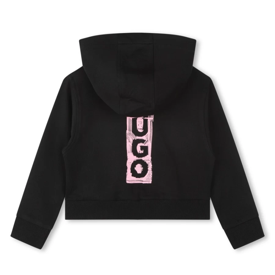 HUGO Black Fleece Jogging Cardigan for Girls - Cozy & Stylish