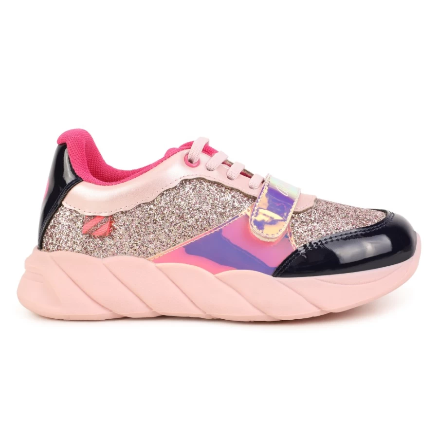BILLIEBLUSH Girls' Multicoloured Sequined Trainers with Glitter Detail