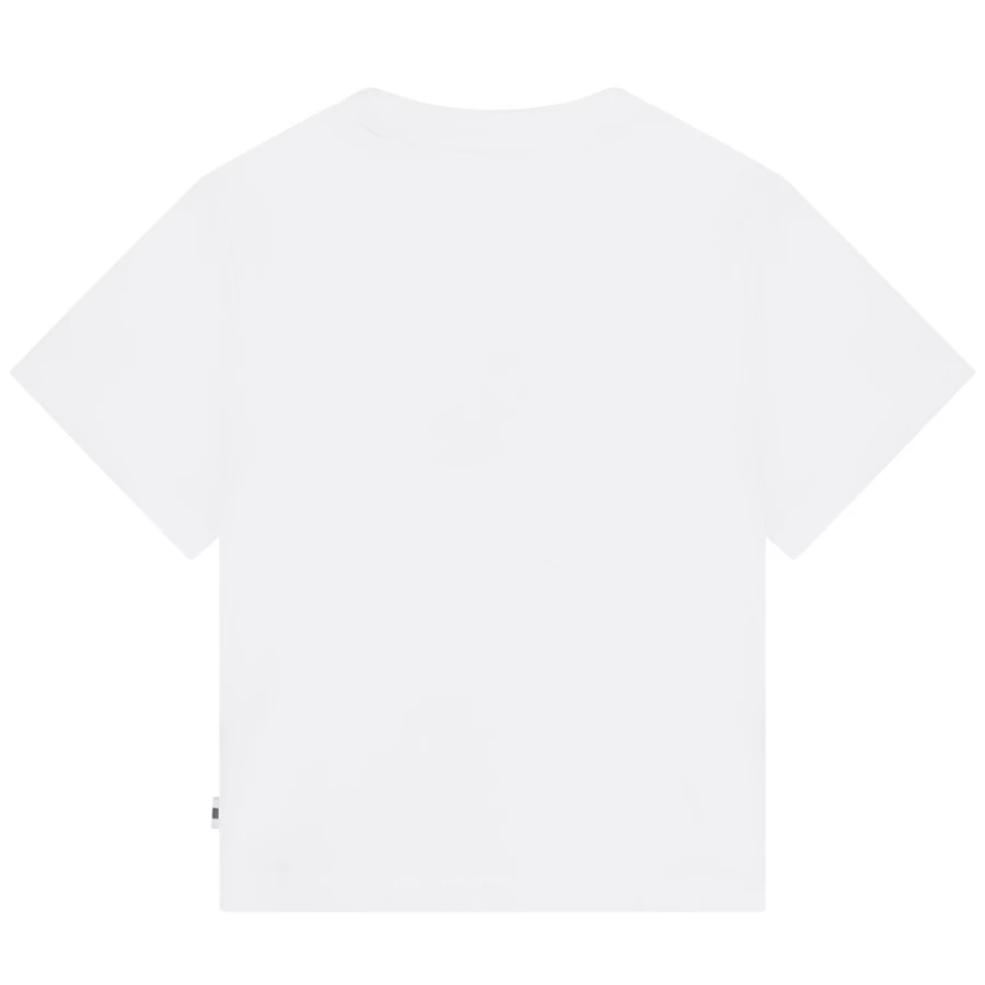 AIGLE Girl's White Cotton-Rich T-Shirt for Comfort & Style