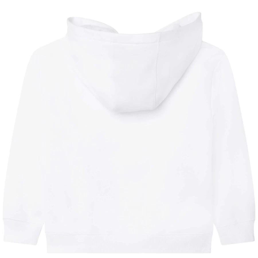 MARC JACOBS Girls White Zip-Up Hooded Sweatshirt for Kids