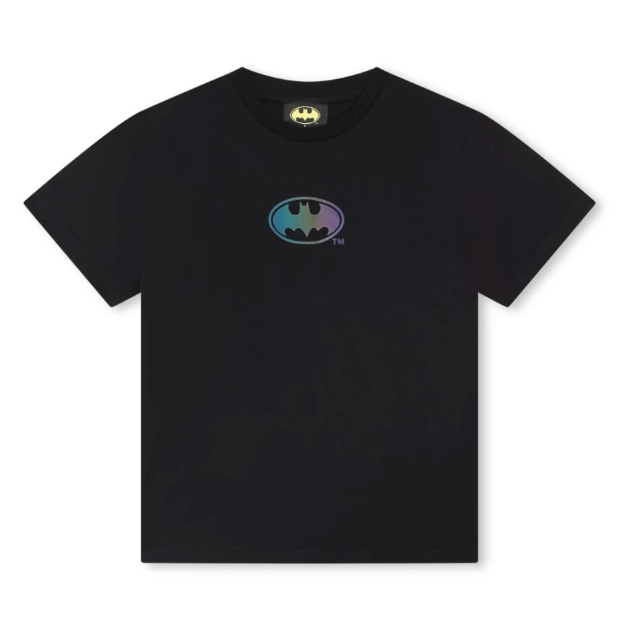 DKNY Girls' Black Short-Sleeved Cotton T-Shirt for Casual Wear