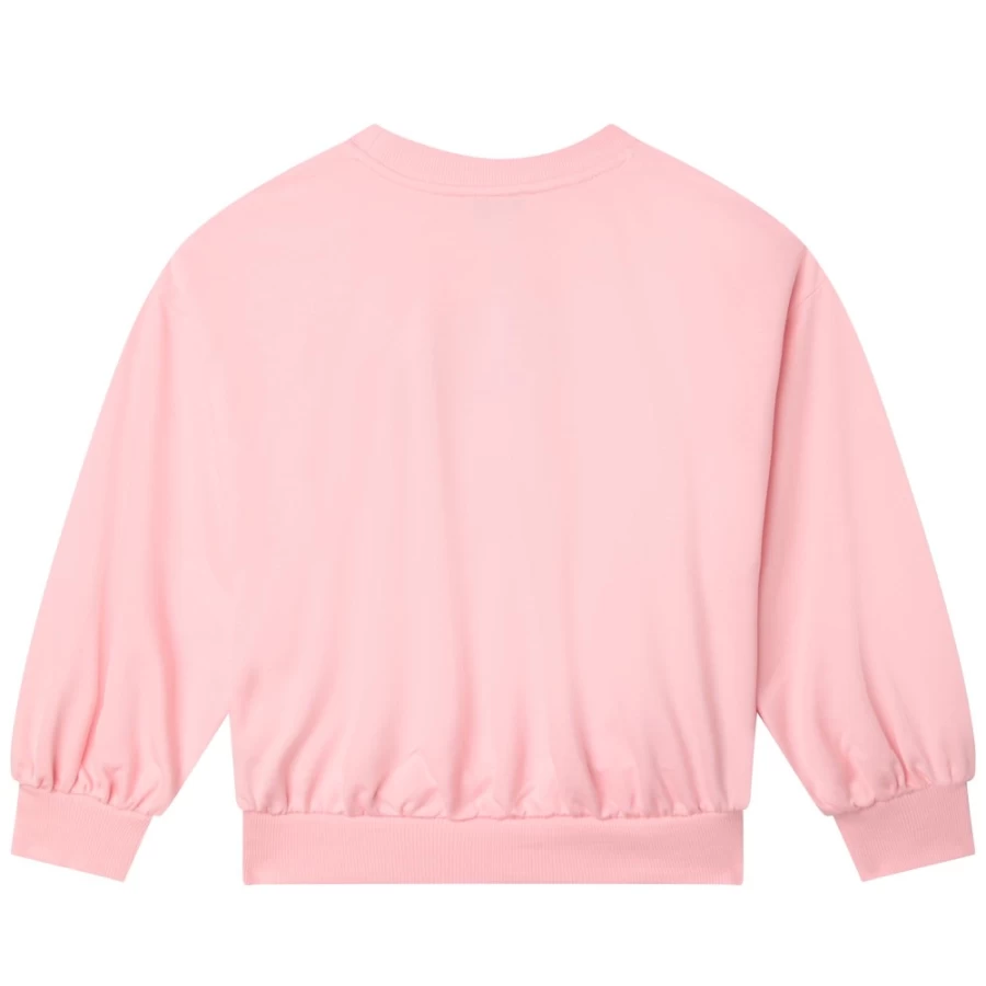 KENZO KIDS Girls' Pink Lightweight Cotton Sweatshirt - Soft & Comfortable Pullover