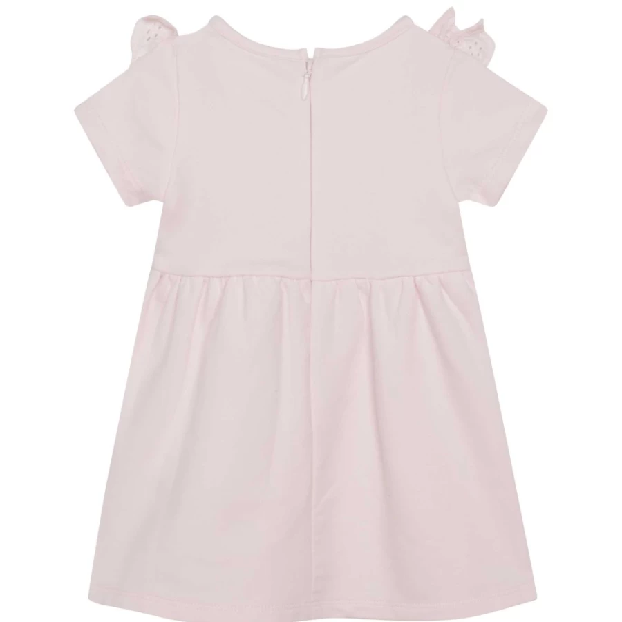 CARREMENT BEAU Girls' Apricot Fleece Dress – Soft & Cozy Winter Wear