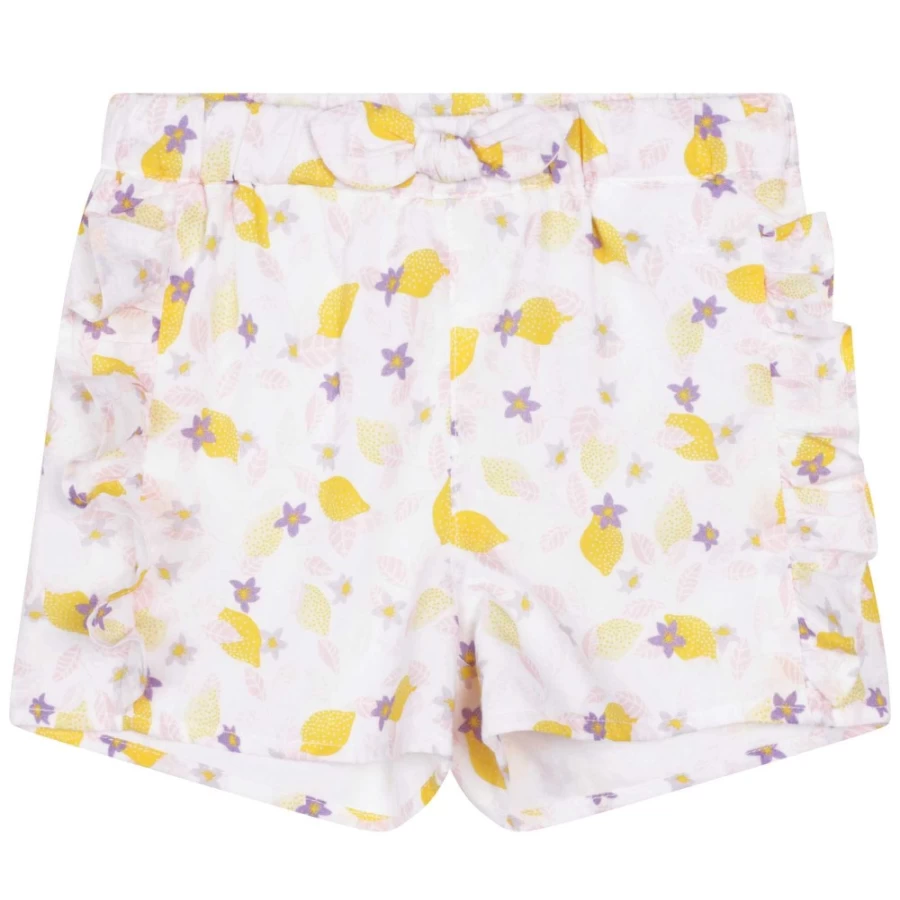 CARREMENT BEAU Girls' White Lemon Print Shorts