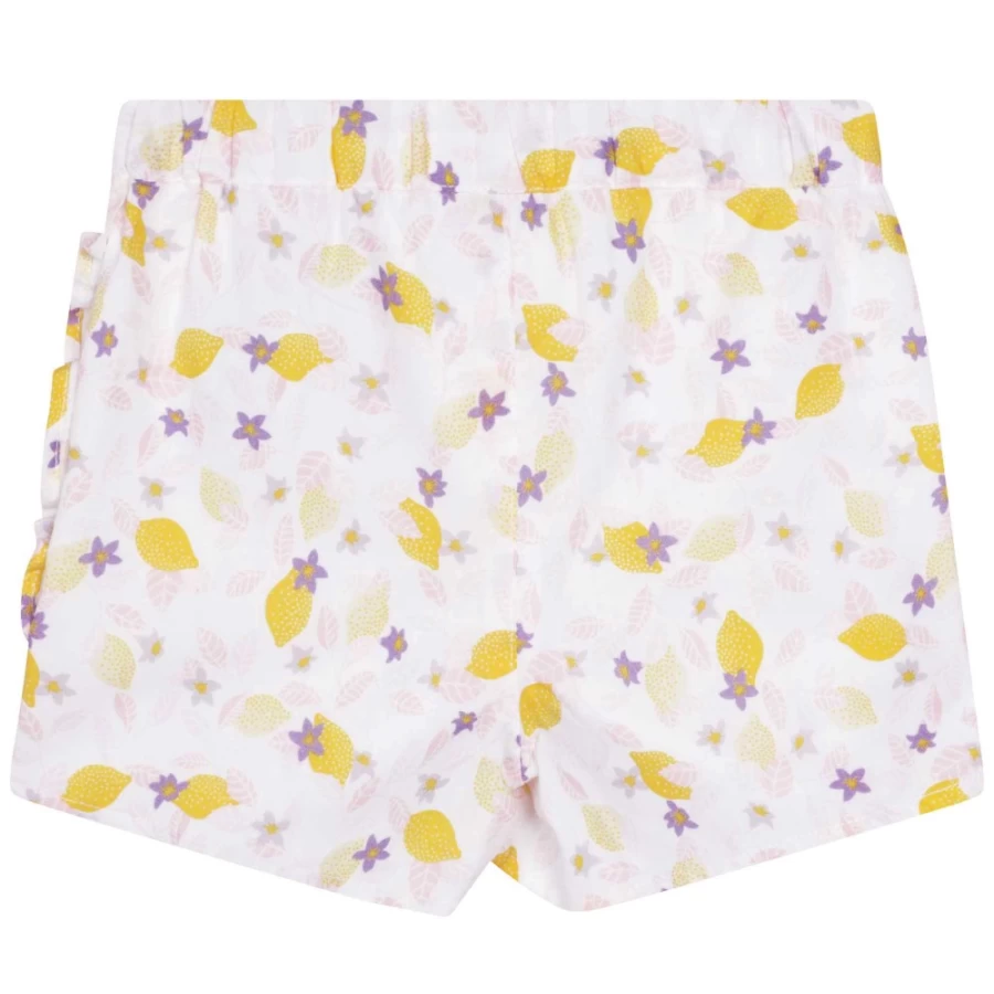 CARREMENT BEAU Girls' White Lemon Print Shorts
