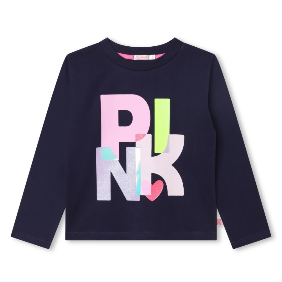 BILLIEBLUSH Navy Long-Sleeve T-Shirt for Girls - Comfortable Cotton Top