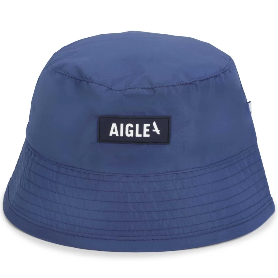 AIGLE Blue Plain Sun Hat for Girls - Stylish Label Design