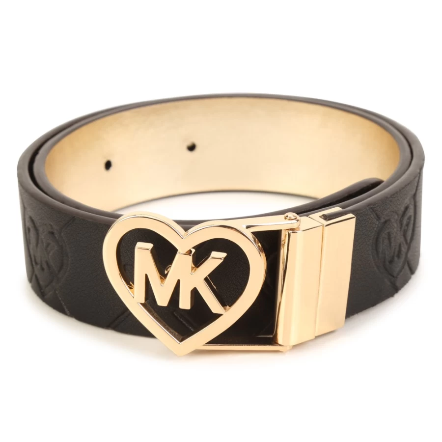 MICHAEL KORS Reversible Heart Belt for Girls in Gold Yellow - Stylish Two-Tone Accessory