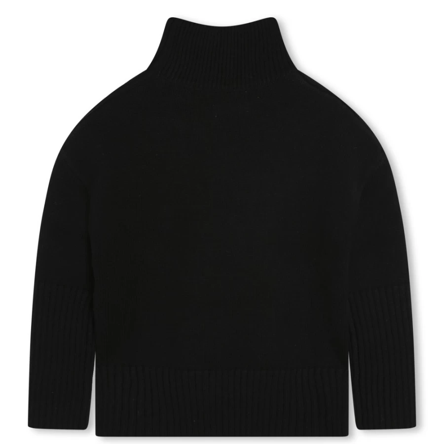 ZADIG & VOLTAIRE Black Turtleneck Button Jumper for Girls