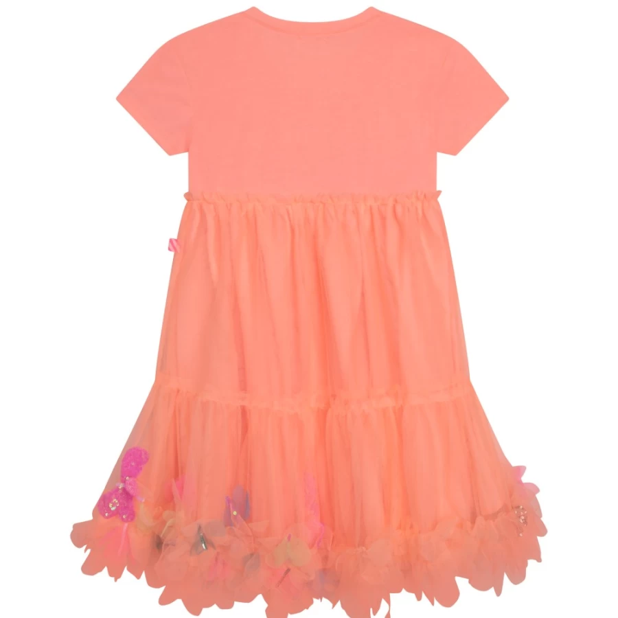 BILLIEBLUSH Girls' Apricot Bi-Material Sequin Dress for Kids