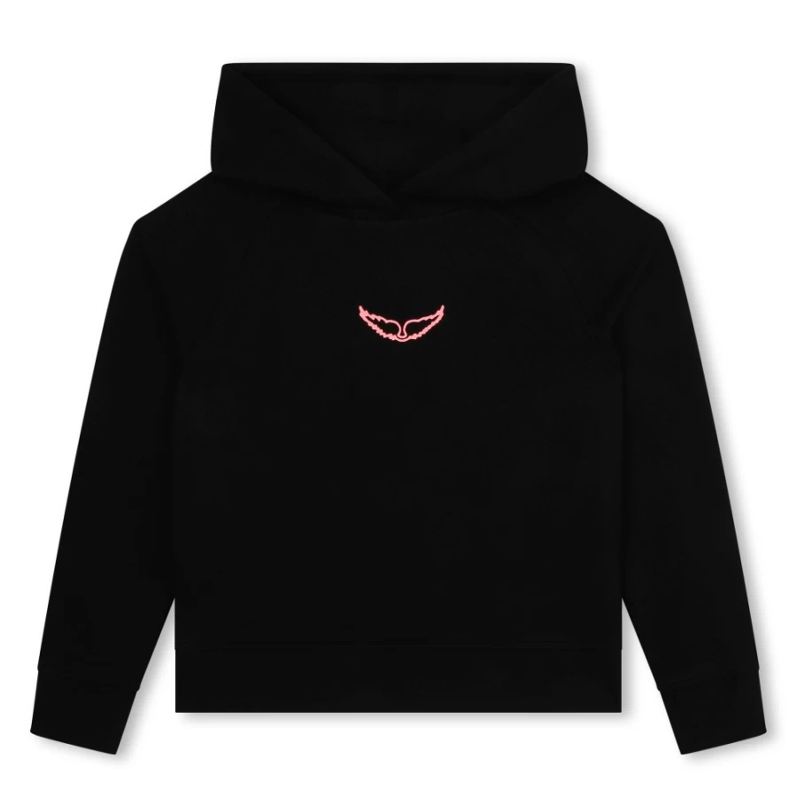 ZADIG & VOLTAIRE Black Cotton Hooded Sweatshirt for Girls