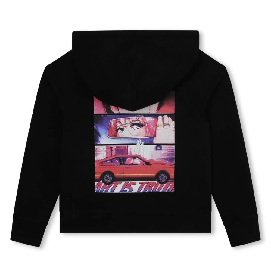 ZADIG & VOLTAIRE Black Cotton Hooded Sweatshirt for Girls