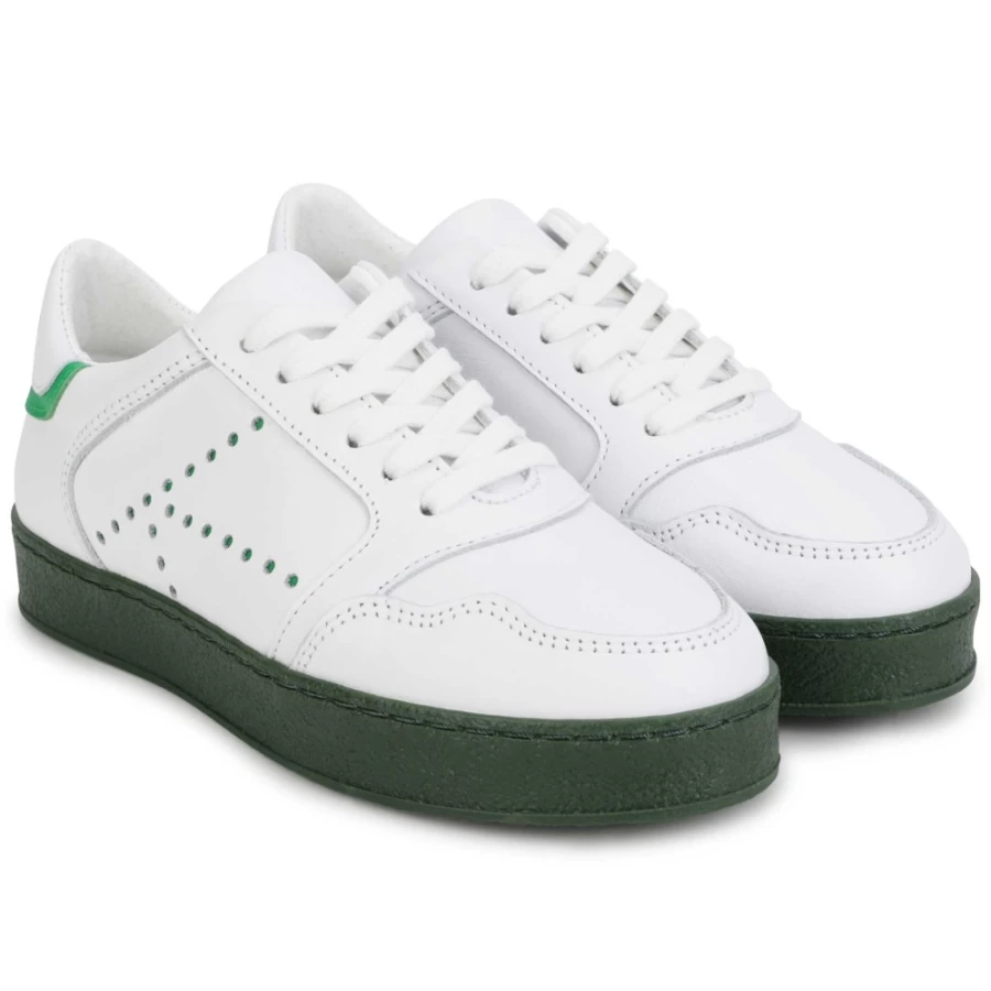 KENZO KIDS White Lace-Up Leather Trainers for Girls - Stylish Comfort Shoes