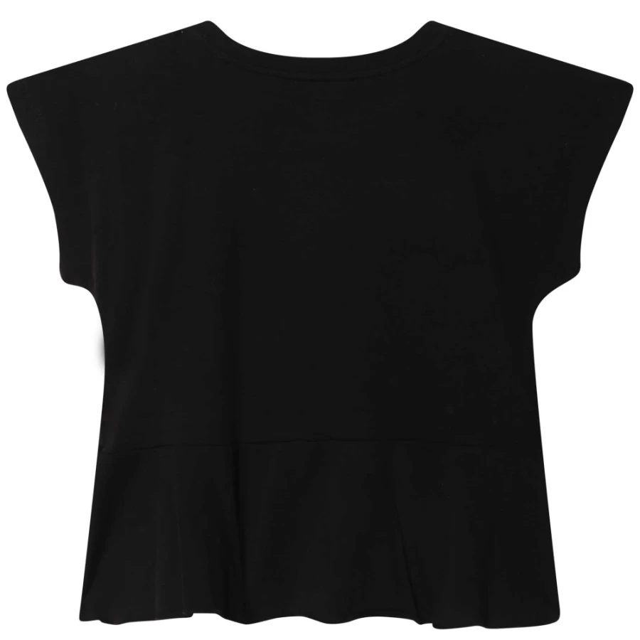 DKNY Girls' Black Short-Sleeved T-Shirt for Casual Wear