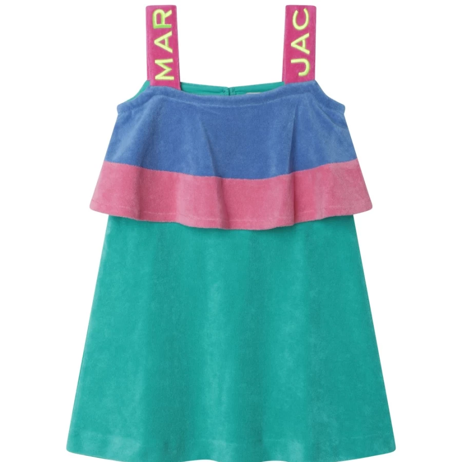 MARC JACOBS Green Strappy Terry Cloth Dress for Girls