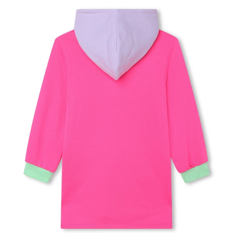 BILLIEBLUSH Pink Hooded Fleece Dress for Girls - Cozy Winter Wear