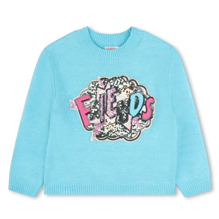 BILLIEBLUSH Blue Dish Knitted Jumper for Girls - Soft & Stylish Winter Sweater