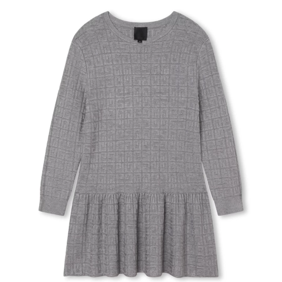 GIVENCHY Girl's Marshmallow Knit Dress With Frill - 44Z